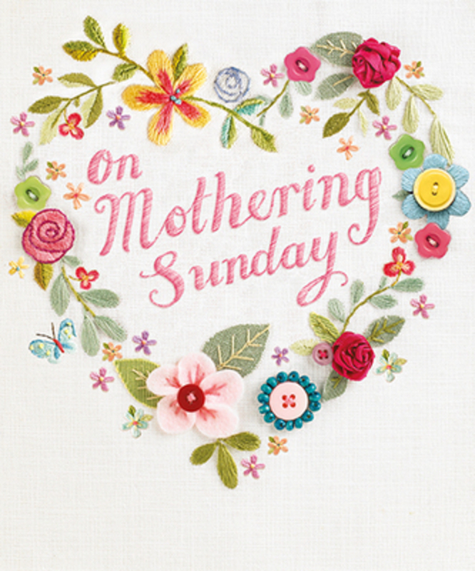 This Mothers Day greetings card from Paper Rose has a pretty floral heart with On Mothering Sunday written inside the heart. The card is perfect to send to someone to celebrate Mothering Sunday.  It has Wishing you a very special day written on the inside and comes complete with a pink envelope.